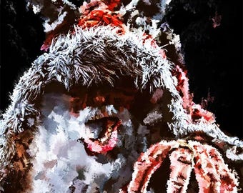 Krampus Christmas Art Print | German Folklore Holiday Wall Decor