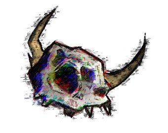Pegatina de vinilo con calavera de gato con fallas (4 pulgadas)