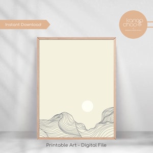 Mountains Line Art, Modern Minimalist Art, Abstract Line Drawing, Contemporary, Wall Decor, Mountain Poster, Simple Line Art, Nature Print