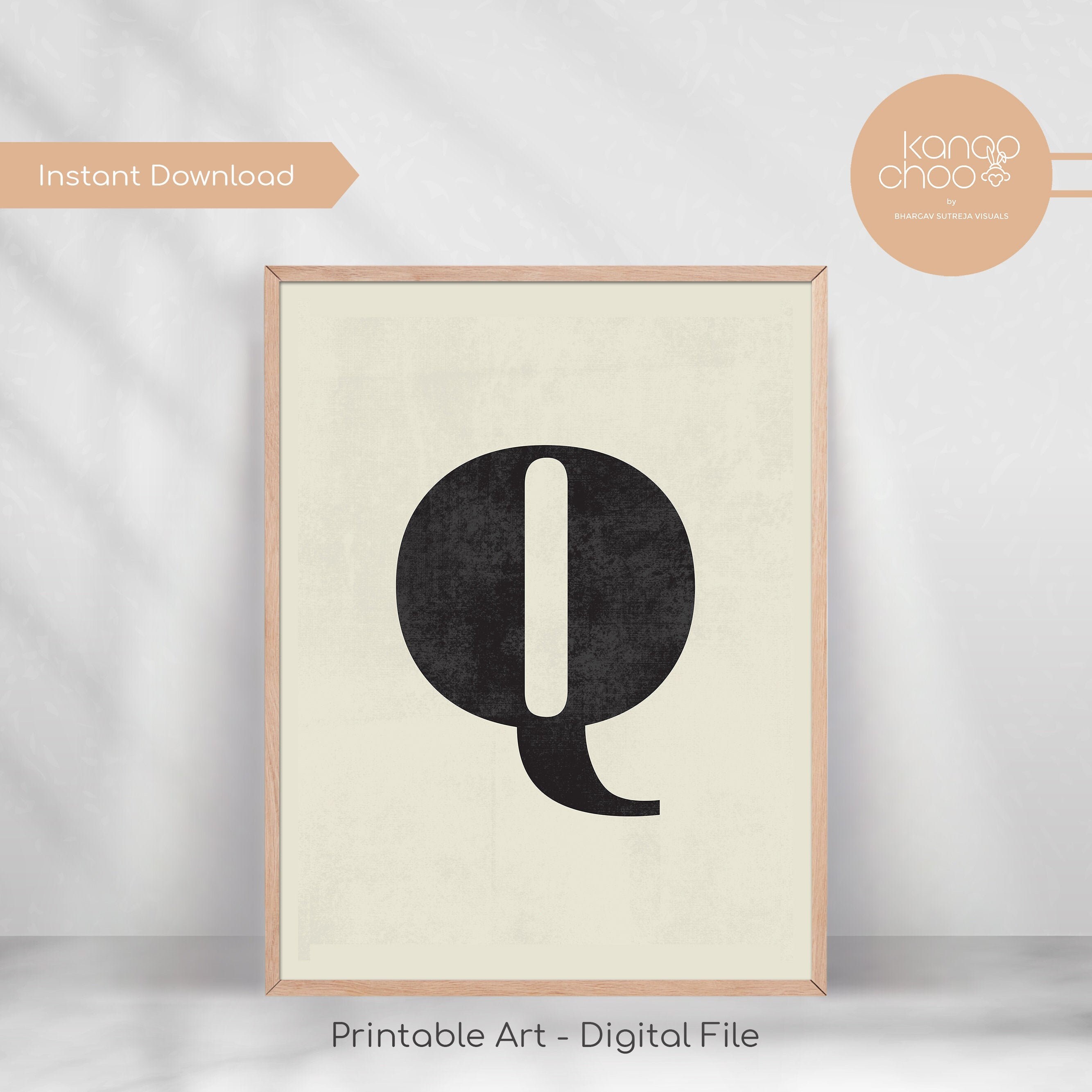 Alphabet Q Poster Printable Wall Art Woodland Nursery Etsy