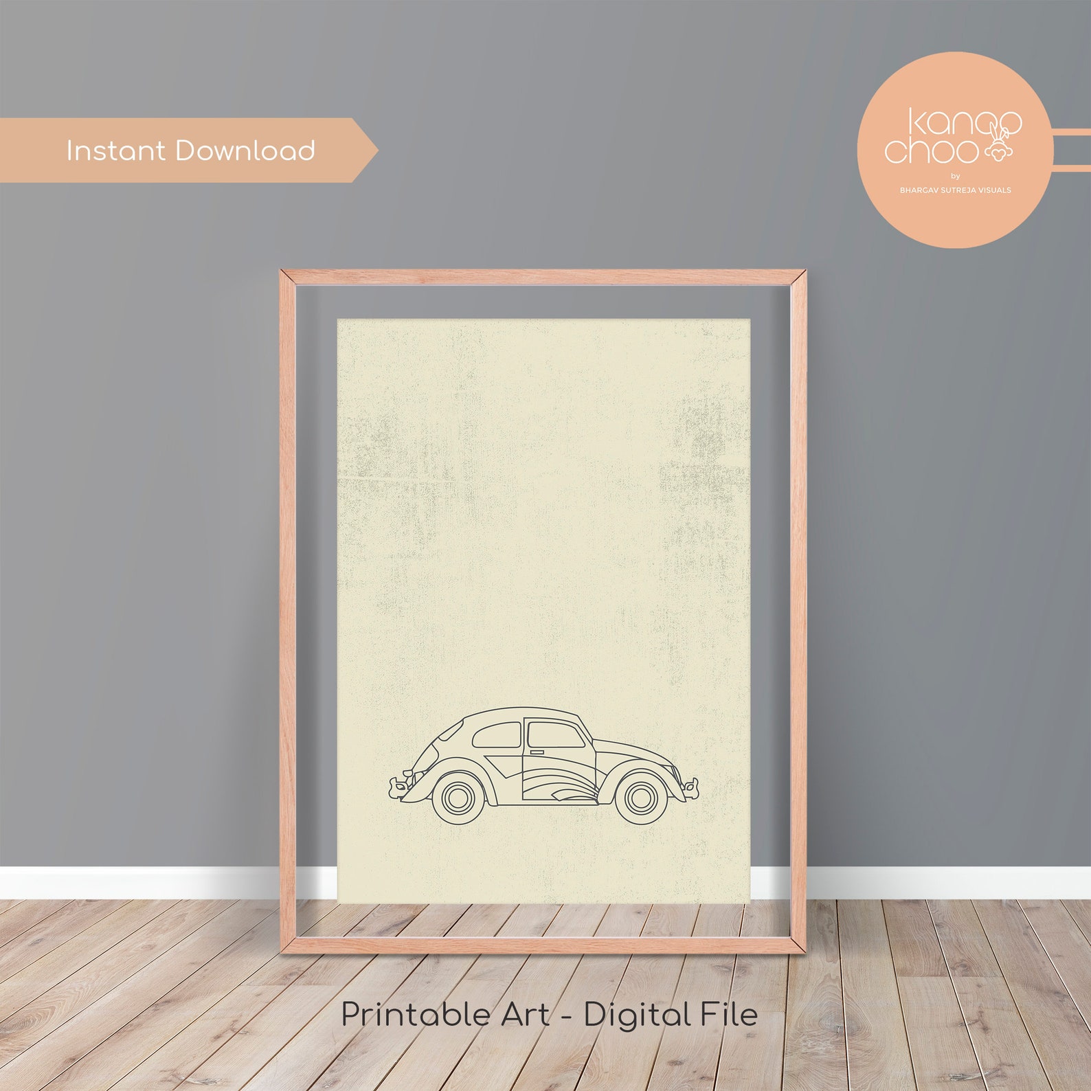 Car Poster Retro Car Print Kids Room Decor Printable Wall | Etsy