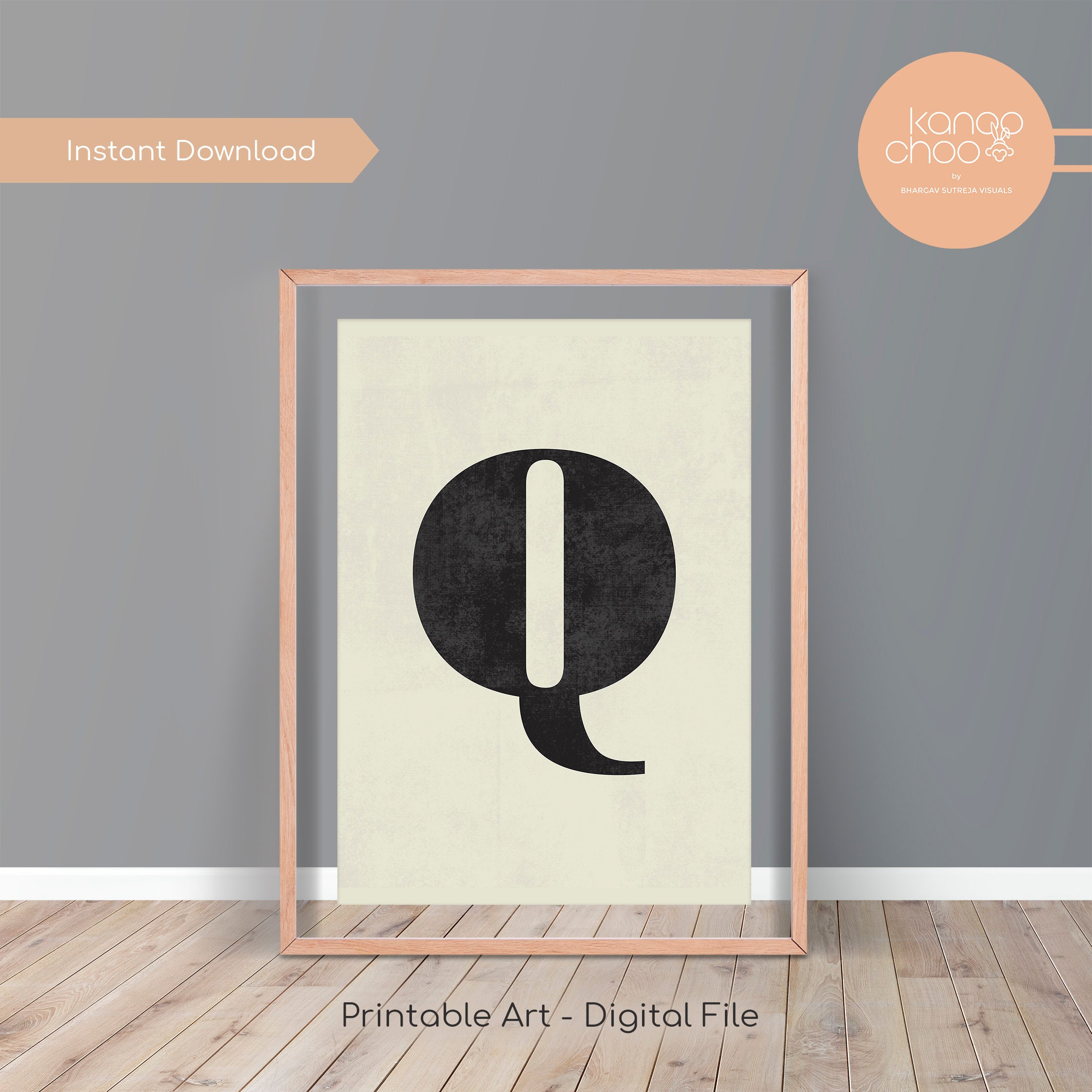 Alphabet Q Poster Printable Wall Art Woodland Nursery Etsy