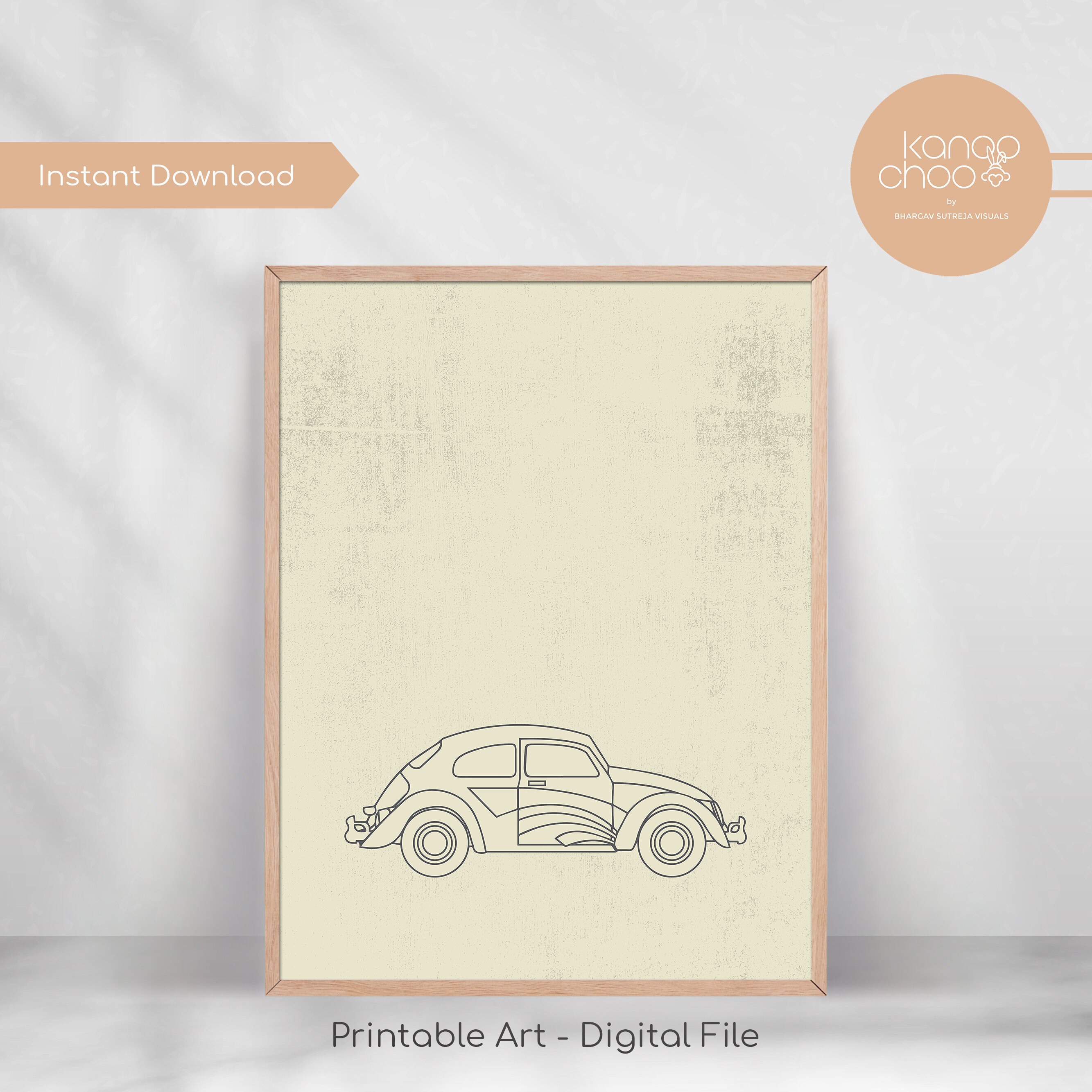 Car Poster Retro Car Print Kids Room Decor Printable Wall | Etsy