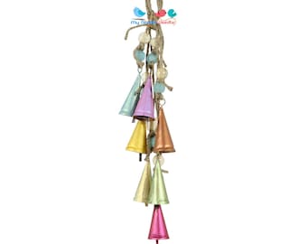 Witch bells Protection Door Chimes Cluster - Hanging Bells for Front Door Decor, Rainbow Door Decoration