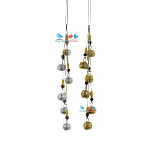 PAIRE d'accroche-portes or argent, clochettes pour dressage d'animaux de compagnie, mini cloches suspendues pour décoration de porte, décoration de tous les jours