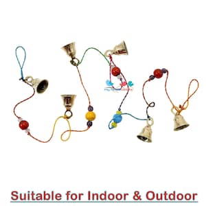 Boho Summer Decor Vintage Bell Garland,  Front Door Porch Outdoor and Garden Decoration Garland, Handmade Rainbow Apartment Decor