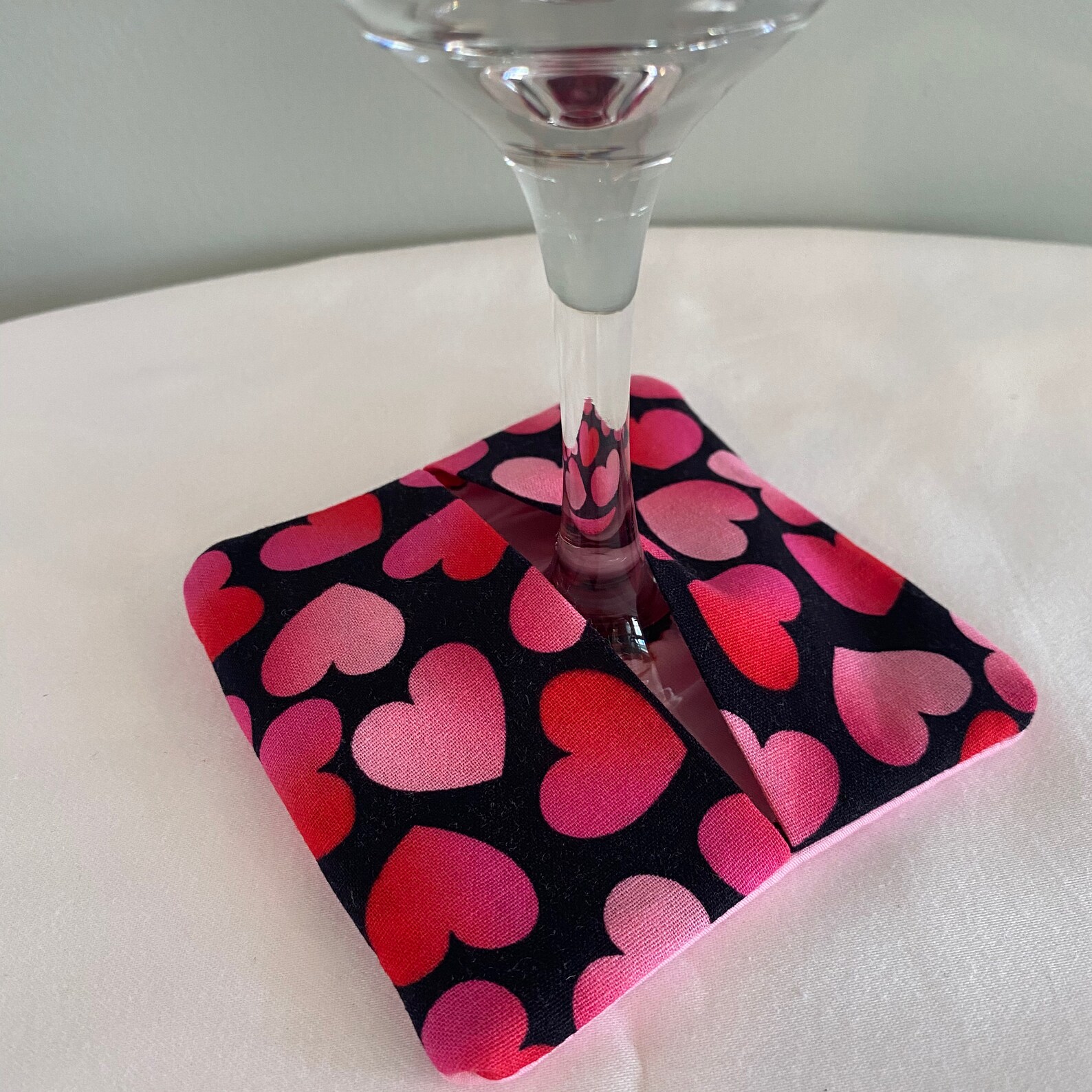Valentine Heart Wine Glass Cozies Slippers / Coasters & Etsy