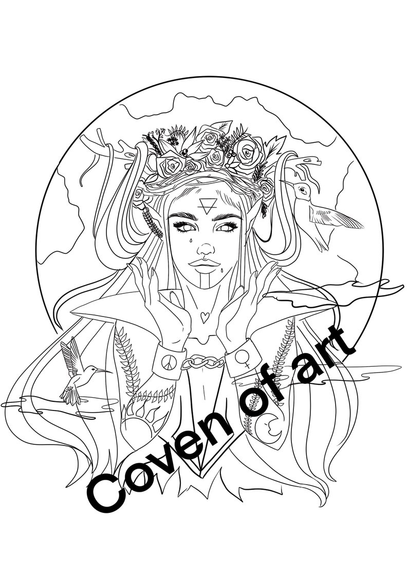 PRINTPRINT YOUR OWN colouring page: Mother Nature colouring | Etsy