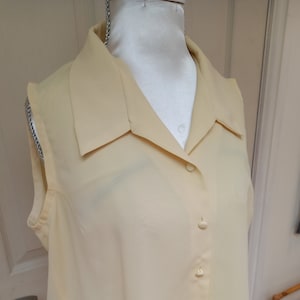 Vintage Womens 80s Handmade Yellow Summer Top Size M