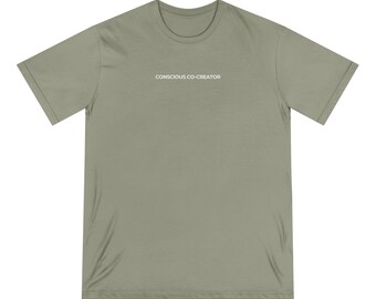 conscious co-creator (white font) - organic cotton staple tee
