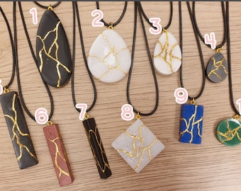 Resin Necklace Kintsugi (customizable)