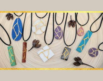 Resin Necklace Kintsugi (customizable)