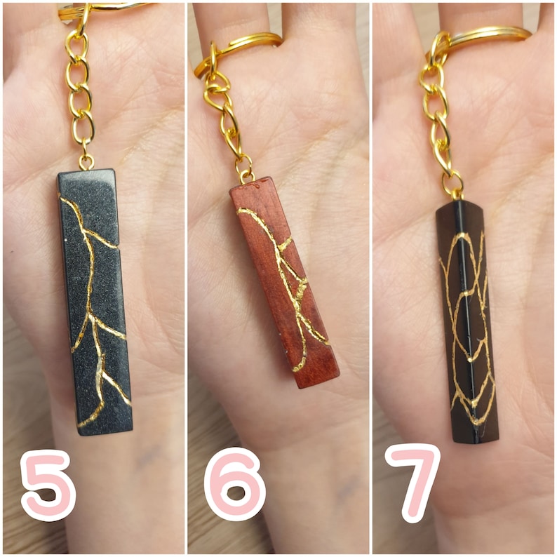 Resin Key chain Kintsugi customizable image 3