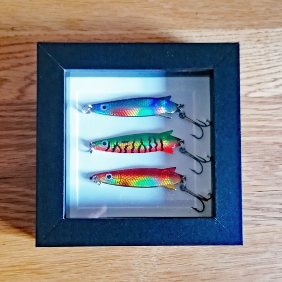 Fishing Lures Wall Art Box Frame Mounted Display