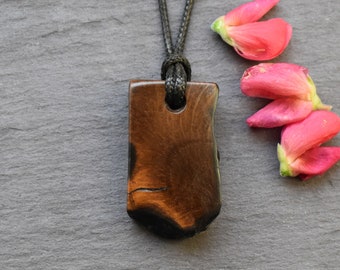 Irish Bog Oak Bogwood Pendant Necklace ancestory gift Ireland