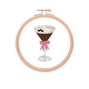 Schema punto croce per bicchiere da Martini Espresso in formato PDF (download digitale)