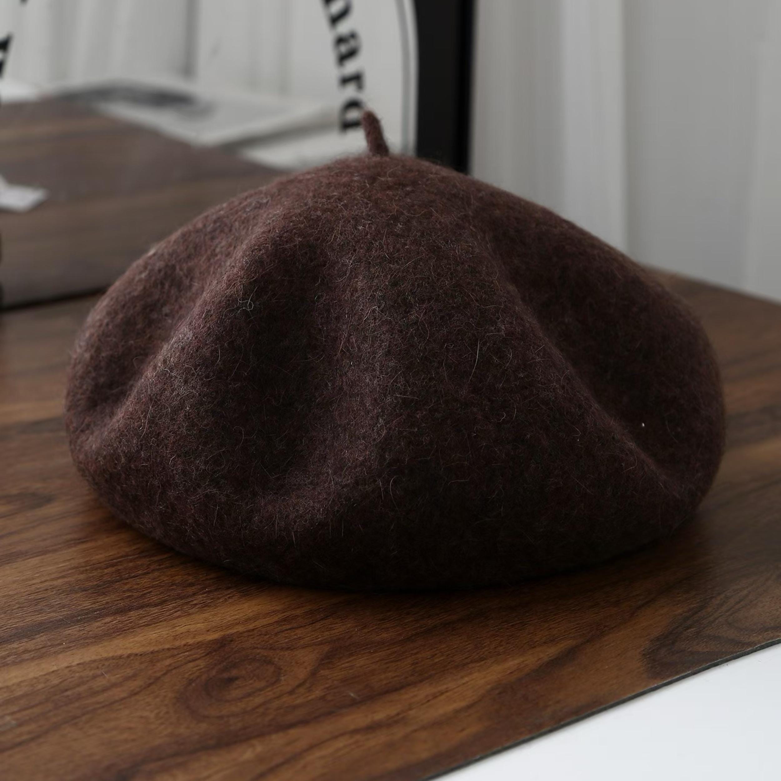 7483 Women Wool Beret Hat Vintage Cloche Fascinator Classic Winter Cap 100% Wool Cloche Beret Hat, Winter Fashion Headwear, Classic  main image 2