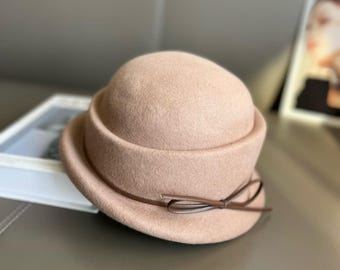 100% Wool Cloche Beret Hat, Winter Fashion Headwear, Classic  display picture 2