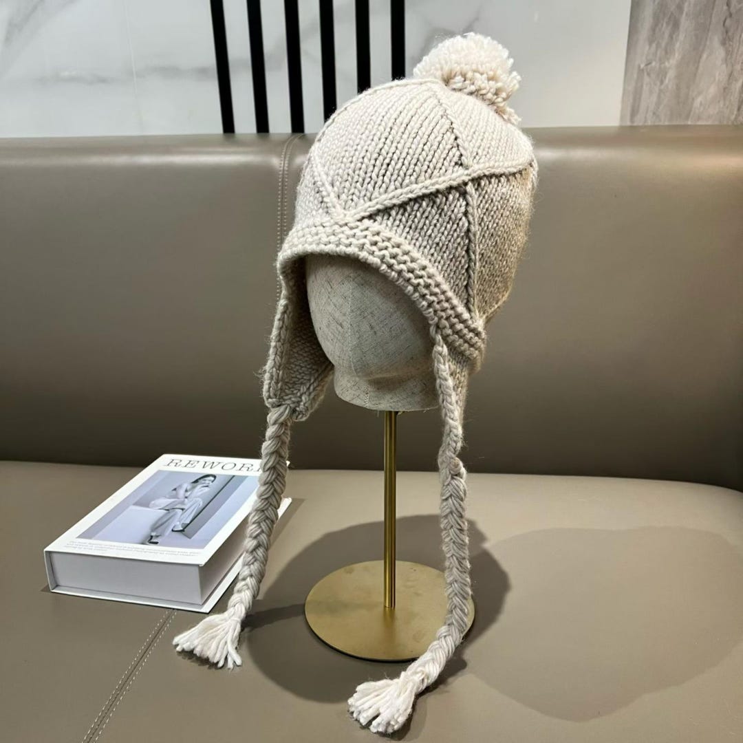 100% Wool Dome-shaped Knitted Cap, Warm and Soft Loose-fitting Wool Hat ...