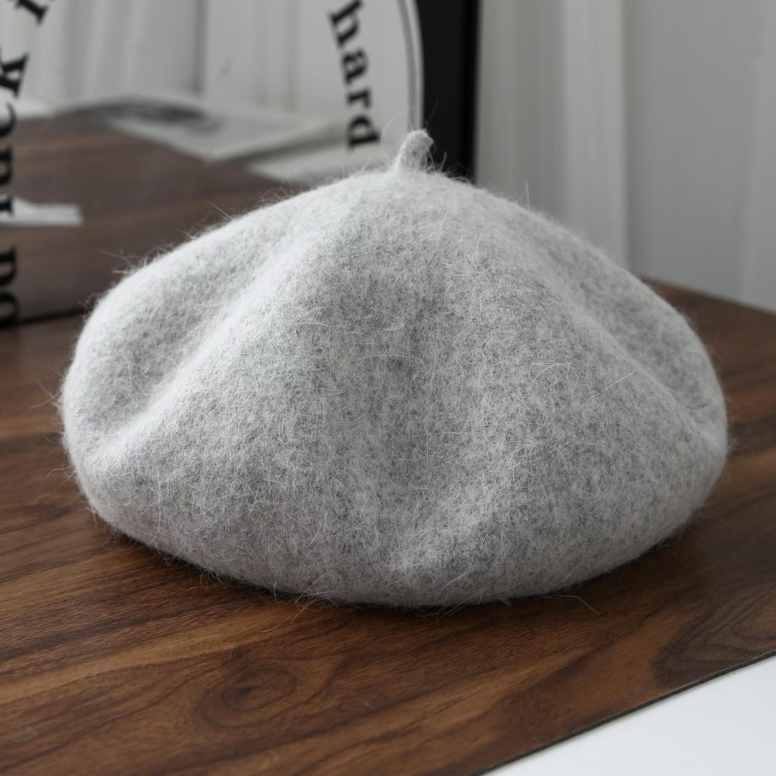 100% Wool Cloche Beret Hat, Winter Fashion Headwear, Classic 