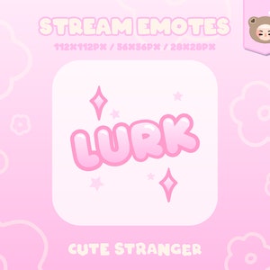 LURK Twitch Emote Pastel Pink / Stream Graphics / Cute / Streamer / Sparkle / Pink / Pastel / Aesthetic