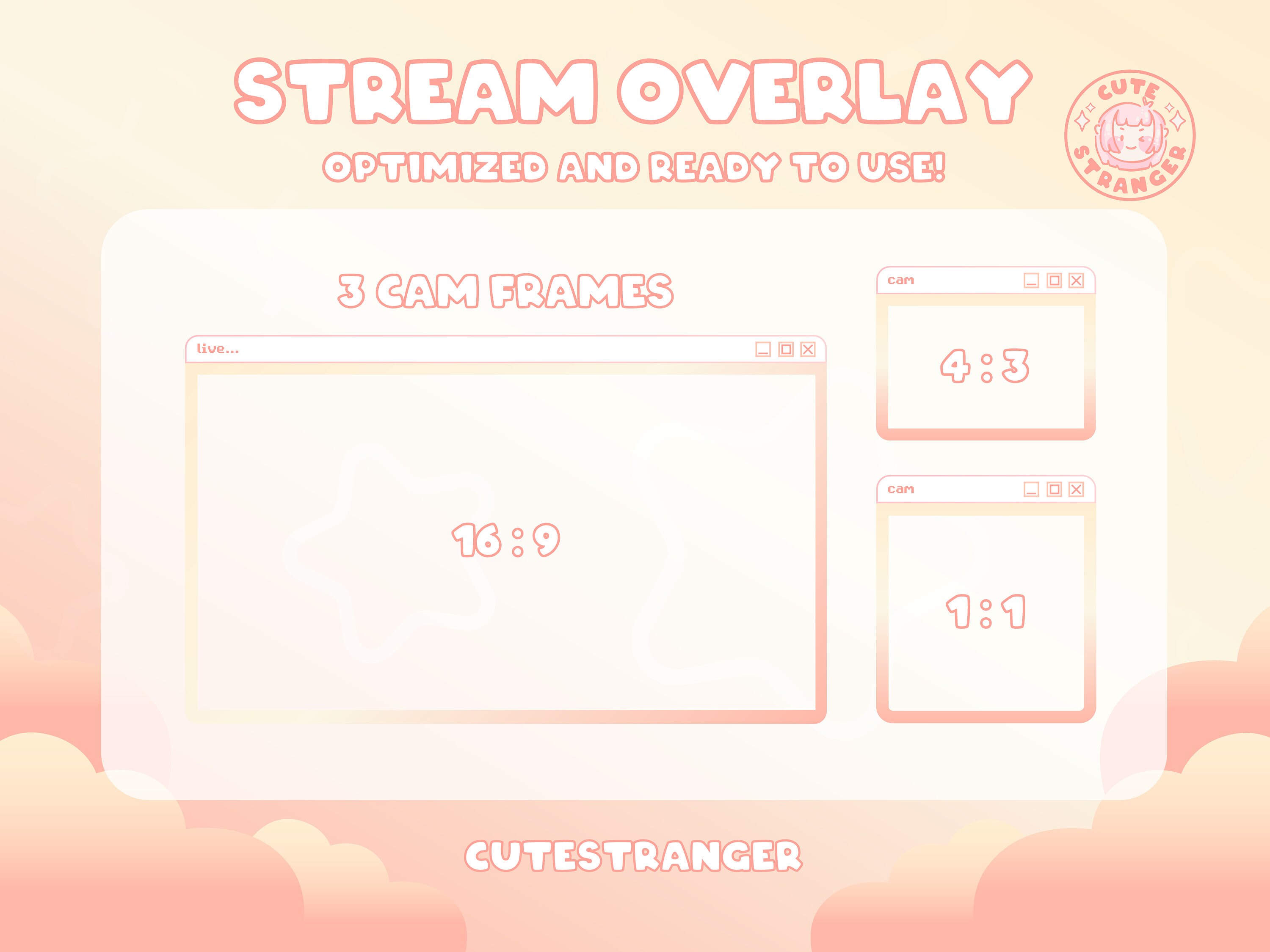 Electron Desktop Overlay SUNSET DESKTOP Twitch Overlay / Stream Graphics / Cute / Streamer ...