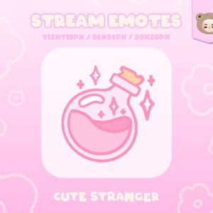 POTION Twitch Emote Pastel Pink / Stream Graphics / Cute / Streamer / Sparkle / Pink / Pastel / Aesthetic