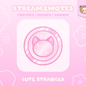 Gesto de Twitch CAT COIN Rosa pastel / Gráficos de transmisión / Lindo / Transmisor / Brillante / Rosa / Pastel / Estético