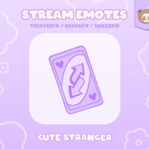UNO REVERSE Twitch Emote Pastell Lila / Niedlich / Streamer / Glitzer / Pastell / Ästhetik