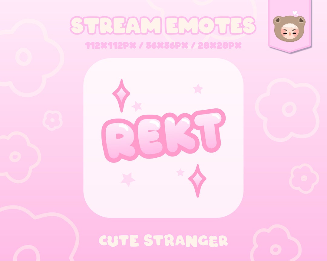Streamer Rekt Thread Emote REKT Twitch rose pastel / graphismes en flux / mignon / Streamer ...