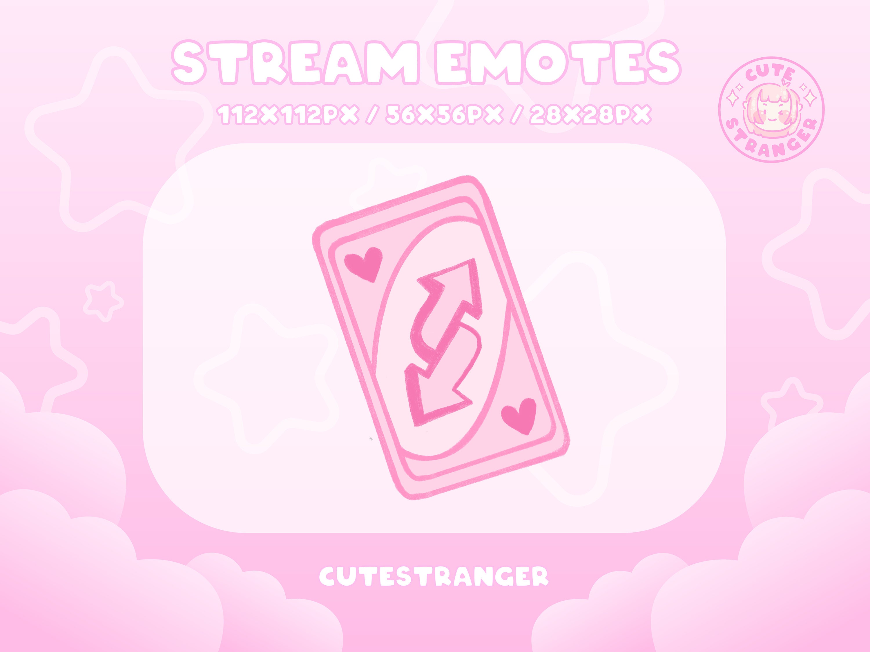 Pastel Pink Twitch Emote Uno Reverse Card / Stream Graphics