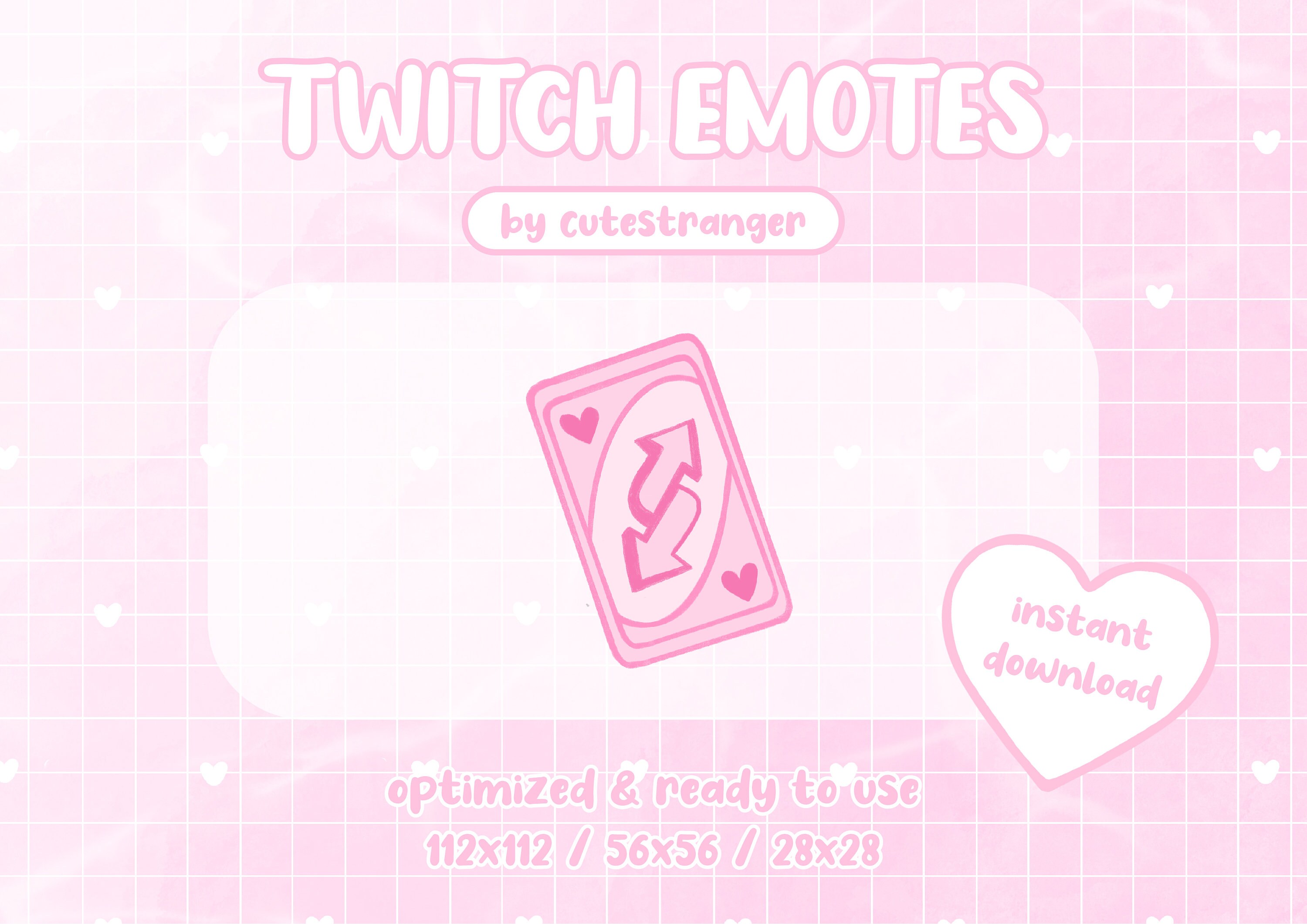 Pastel Pink Twitch Emote Uno Reverse Card Etsy