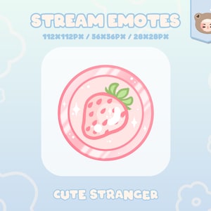 Strawberry Coin Twitch Emote: Pastel Stream Graphics (Digital Download)
