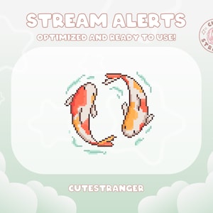 KOI Twitch Alert / Stream Graphics / Cute / Streamer /Pastel / Aesthetic
