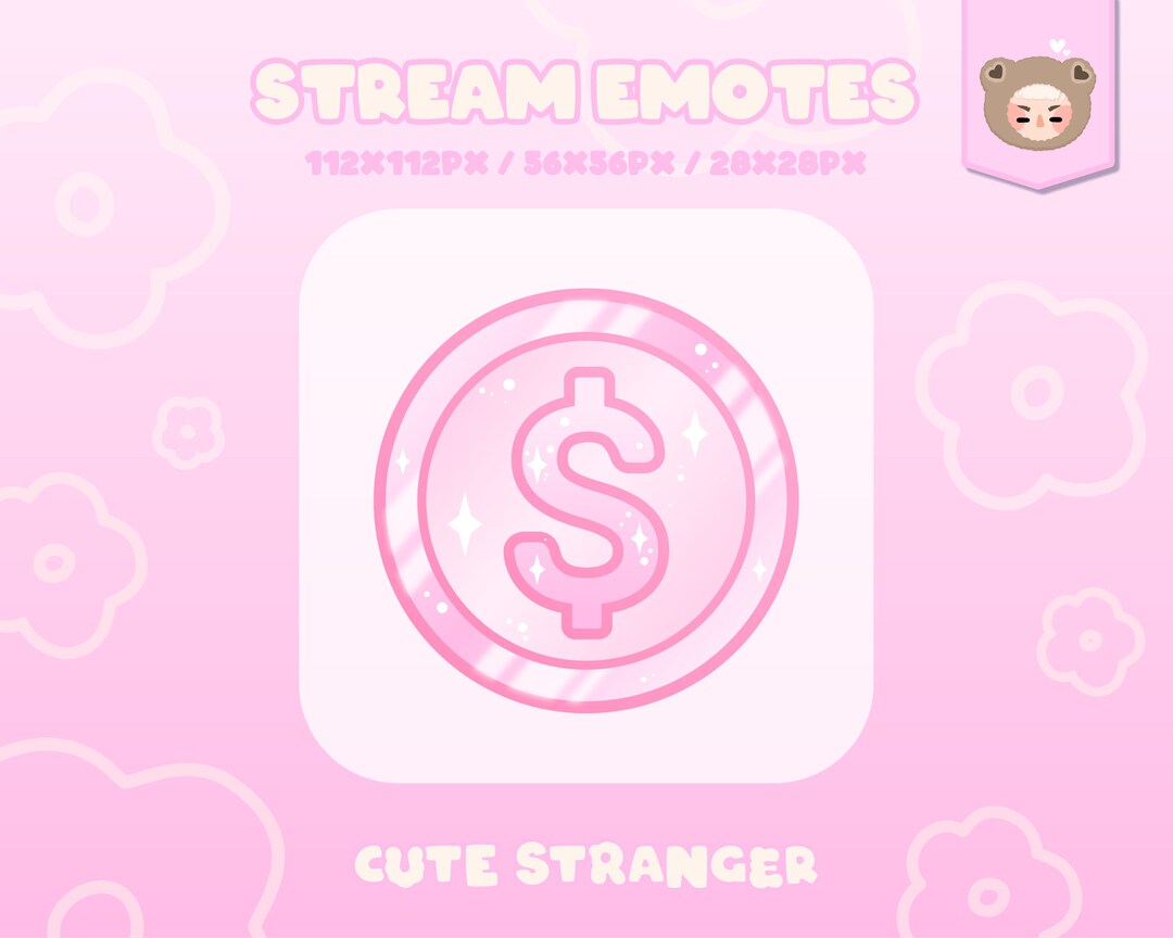 Twitch Dollar Coin Emote Channel Points / Stream Graphics / Cute ...