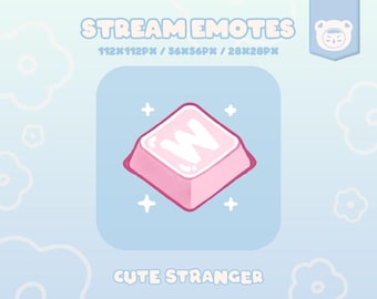 W Key Twitch Emote: Pink Pastel Stream Graphic (Digital Download)