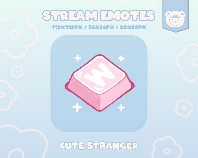 W KEY Twitch Emote Channel Points / Stream Graphics / Cute / Streamer ...