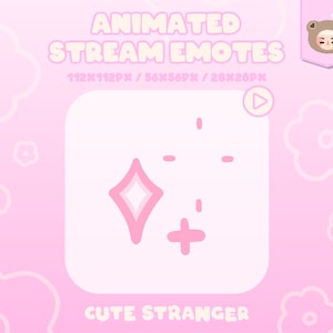 Animated Sparkle Twitch Emote: Pastel Pink Stream Graphic (Digital Download)