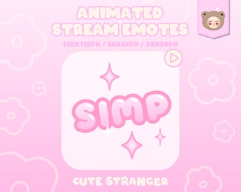 Animated Pastel Pink Simp Twitch Emote: Stream Graphics (Digital Download)