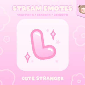 Emote de Twitch L Pastel Pink / Gráficos de transmisión / Lindo / Transmisor / Brillante / Rosa / Pastel / Estético