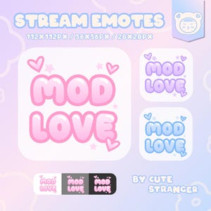 Pastel Mod Love Twitch Emotes: Pink Stream Graphics (Digital Download)