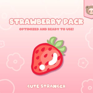 STRAWBERRY Stream Package Twitch / Stream Graphics / Cute / Streamer / Sparkle / Pink / Pastel / Aesthetic