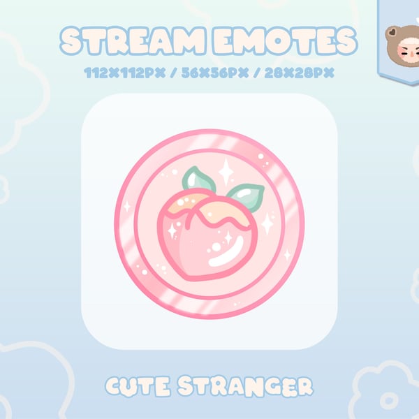 PEACH COIN Twitch Emote Channel Points / Stream Graphics / Cute / Streamer / Sparkle / Pink / Pastel / Aesthetic