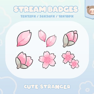 SAKURA Twitch Badges / Stream Graphics / Kawaii / Streamer / Blossom / Pink / Pastel / Aesthetic