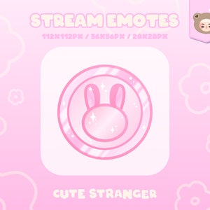 BUNNY COIN Twitch Emote Pastel Pink / Stream Graphics / Cute / Streamer / Sparkle / Pink / Pastel / Aesthetic