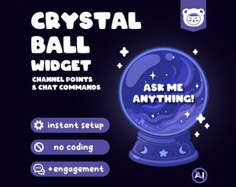INTERACTIVE WIDGET Crystal Ball Twitch Overlay Dark Witchy Animated