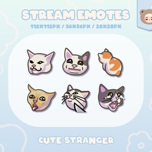 CAT MEME Twitch Emote Pastel Pink / Stream Graphics / Cute / Streamer / Funny / Pink / Pastel / Aesthetic
