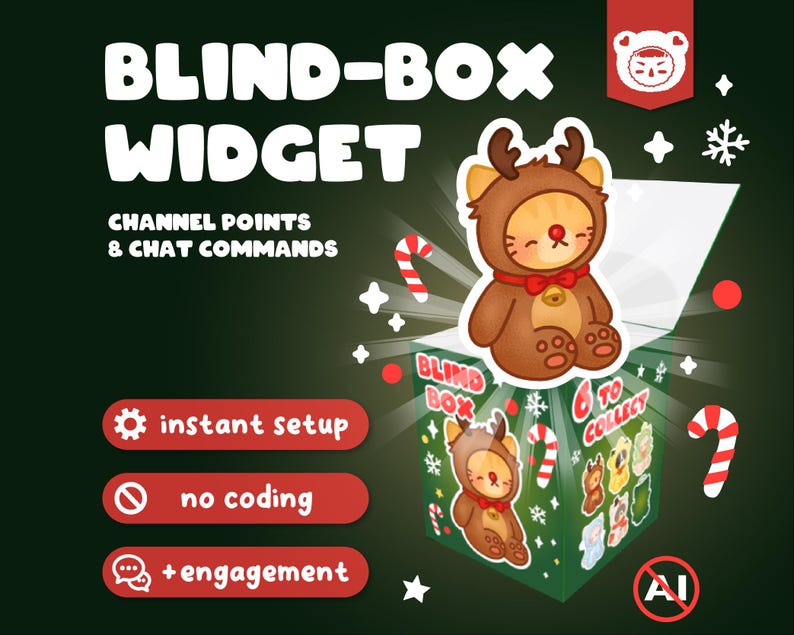 Blind Box Widget Twitch Christmas Cats Animated Stream Overlay ...