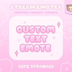 Custom Pastell Text Emote / Stream Graphics / Cute / Streamer / Sparkle / Pink / Pastel / Aesthetic