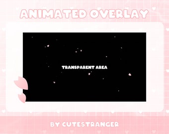 ANIMATED SAKURA Twitch Overlay / Stream Graphics / Cute / Streamer / Sparkle / Pink / Pastel / Aesthetic